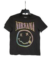 New Nirvana Psychedelic Smiley Face Kids Size Medium Grunge Rock Tee