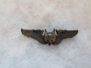 WWII US Army Air Corps Air Gunner wings full-size pin-back sterling marked