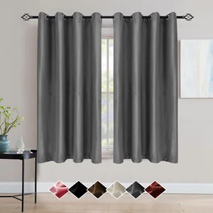 2 Panels Velvet Window Curtains Light Blocking Curtains for Kitchen Room Bath US - Picture 1 of 21
