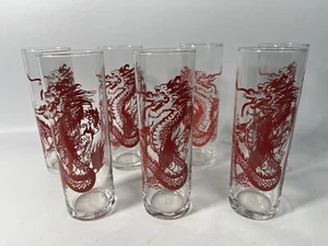 7er Set Libbey Red Dragon 7" Tall Collin’s Trinkgläser - Bild 1 von 5