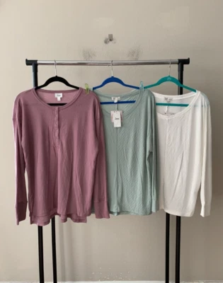 Nuevo con etiquetas Lote de 3 Pijamas Top Alfani Talla L Mangas Largas Cuello Redondo Tejido Suave Paquete Foto 1 de 4