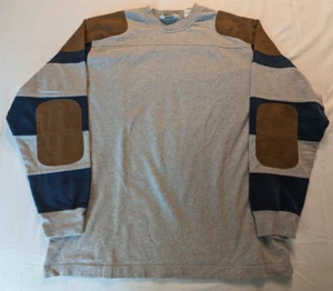 Felpa Orvis Crewneck Spalle Spalline Gomiti Grigio Blu Uomo Taglia L - Foto 1 di 13