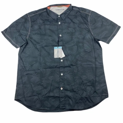 CYPRESS CLUB MEN'S BUTTON UP FLORAL/LEAF SHIRT(GRAY, LARGE) NWT - Image 1 of 2