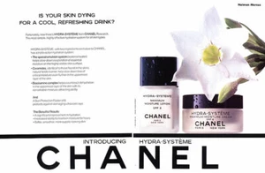 Chanel 1989 crema hidratante de belleza vintage 2 páginas anuncio de revista - Imagen 1 de 1