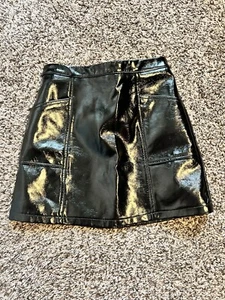 Girls Art Class Black Leather Skirt Size 8 - Picture 1 of 2