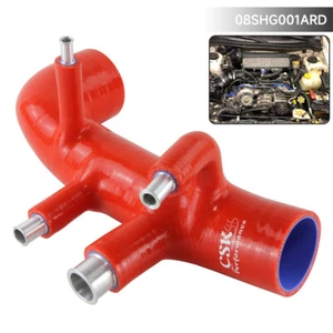 Silicone Turbo Intake Inlet Pipe Hose For Subaru GC8 EJ20 WRX STI EJ20 98-00 Rot - Picture 1 of 9