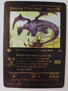 Tarjeta Fan Art Pokémon Shining Charizard HP 100 Lámina Negra 107/105 1ª Ed. - Imagen 1 de 2