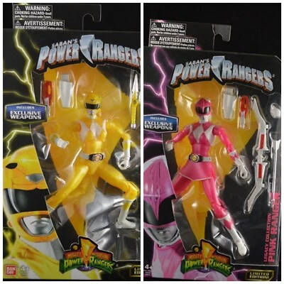 Power rangers legacy Pink ranger and Yellow ranger Metallic set of 2 (2017) New - Image 1 of 4