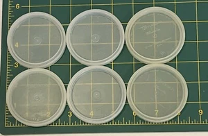 6 Vintage Runde 2,75 Zoll TRANSPARENTE Tupperware Ersatz Dichtung Logo Deckel 296 - Bild 1 von 4