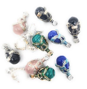 Menge 12 Russischer Stil Ei Anhänger mit Kristallen für Schmuck oder Handwerk Sortiert - Bild 1 von 10