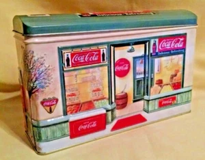 COKE TIN COCA COLA GENERAL STORE LID DOMED RECTANGULAR WELCOME DOORWAY ENTRANCE* - Picture 1 of 11