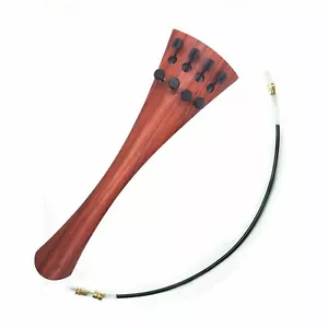 Cello Tailpiece Rosewood Red Wood Ebony Collar Insert 4/4 Size - Picture 1 of 1