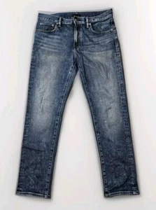 Uniqlo Men's Slim-Straight Distressed Blue Jeans Size 32x32 - Picture 1 of 16