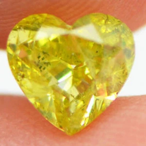 Heart Cut Diamond Fancy Yellow Color SI2 Certified Natural Enhanced 1.22 Carat - Picture 1 of 9