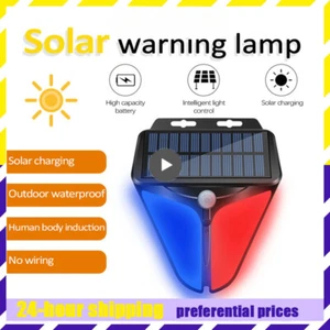 Strobe Light Siren Solar Powered Solar Alarm Light Alarm Siren Motion Sensor New - Picture 1 of 25