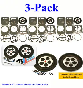 Yamaha 3 PACK Mikuni Carb Rebuild Kit GP XL SUV 1200 GP1200 XL1200 LS2000 LX2000 - Foto 1 di 7