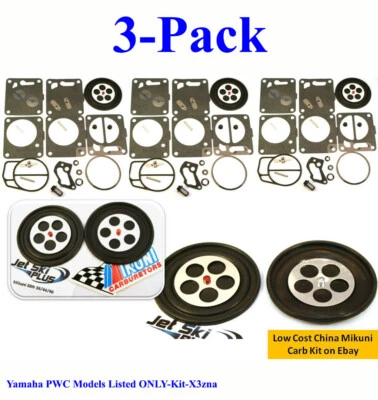 Yamaha 3 PACK Mikuni Carb Rebuild Kit GP XL SUV 1200 GP1200 XL1200 LS2000 LX2000 - Image 1 of 4