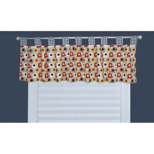 TREND LAB "ELEPHANT PARADE" WINDOW VALANCE, 56"x15", TAN. RED,YELLOW,NAVY, NIP - Picture 1 of 1
