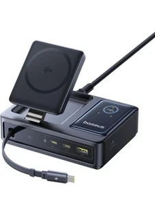 Baseus Nomos Station de Charge 5 en 1 140W, Certifiée Qi2 - Photo 1 sur 5