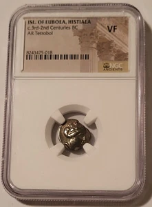 Antica isola greca di Eubea Histiaea III-2° secolo a.C. AR Tetrobol VF NGC - Foto 1 di 4