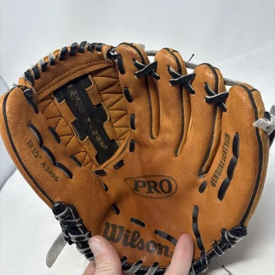 Wilson Pro A2496 10 1/2” Genuine Leather Dual Hinge Baseball Glove. Read - Image 1 of 4