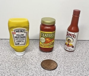Lot of 3 Mini Brands-Tapatio Hot Sauce/Mustard/ Tomato & Basil Pasta Sauce(10-1) - Picture 1 of 2