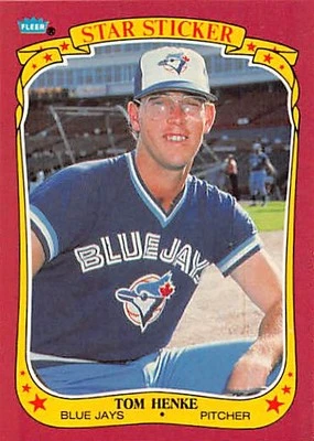 1986 Fleer Star Stickers #54 Tom Henke - Image 1 of 2