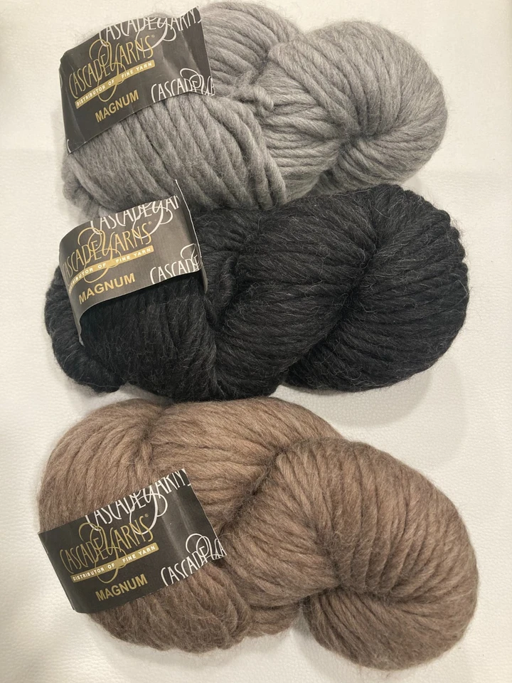 CASCADE YARNS Magnum LOT OF 3 Skeins Asst Colors Peruvian Highland Wool NEW - Image 1 of 4