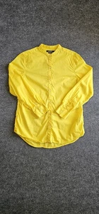 Lauren Ralph Lauren Damen Hemd mit Knopfleiste und Bandkragen Gelb Größe M  - Bild 1 von 9