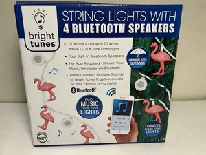 Bright Tunes String Lights W/4 Bluetooth Speakers 20 Pink Flamingo Lights - Picture 1 of 7