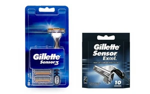 Gillette Sensor Razor Handle With 8 sensor3 plus 10 Sensor excel cartridges - Picture 1 of 1