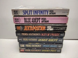 LOT OF 7 PIERS ANTHONY COMPLETE APPRENTICE ADEPT  VINTAGE FANTASY PAPERBACKS - Picture 1 of 10