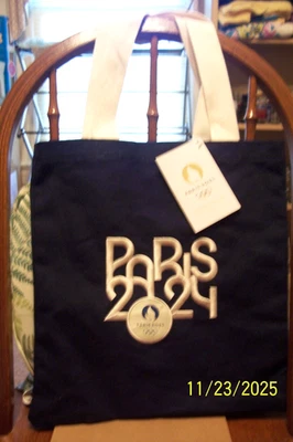 Paris 2024 Olympics Embroidered Canvas Tote Bag - NEW w/Tag - Image 1 of 2