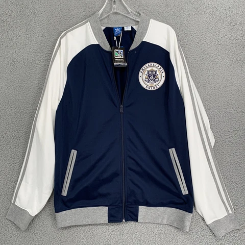 Philadelphia Union Adidas Men Navy Blue Soccer Full Zip Track Jacket Size XL New Cover
