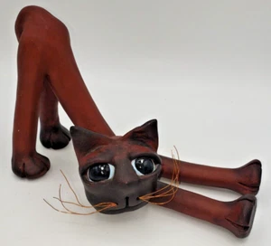 Vintage Keramik Katze Skulptur signiert - Bild 1 von 9