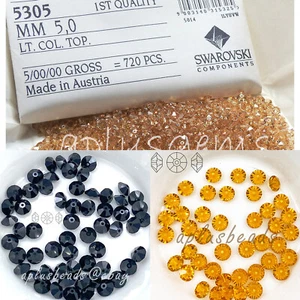 #5305 5mm Authentic Swarovski Crystal Spacer Beads 48PCS pick colors - Picture 1 of 5