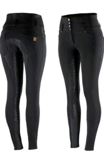 NEU Horze Tara High Waist Silikon Vollbesatz Reithose, Schwarz, US 26, EU 38 - Bild 1 von 15