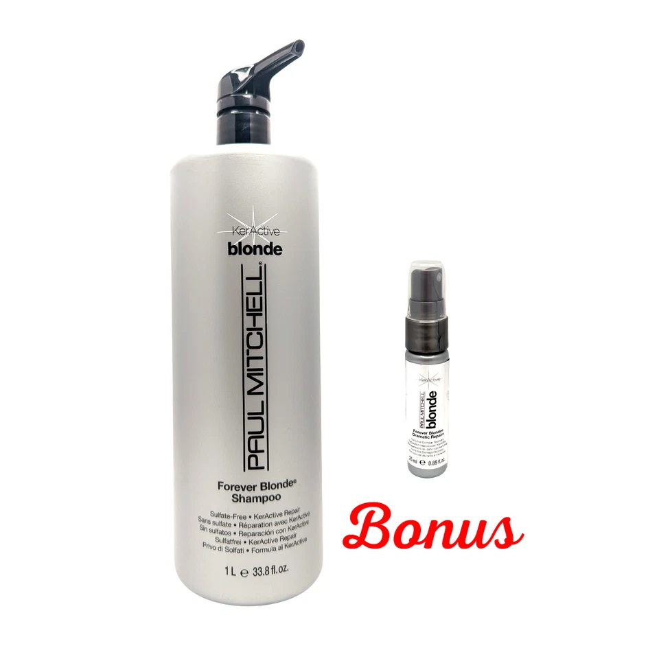 Paul Mitchell Forever Blonde KerActive Shampoo (1 L) + Dramatic Repair Set - image 1 of 4