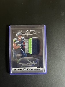 2023 Panini Black Football #209 Zach Charbonnet, Rookie Auto Patch 148/199