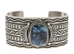 Natürliches China Berg Türkis Armband von Navajo Künstler Sunshine Reeves - Bild 1 von 4
