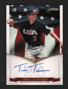 Trea Turner NATIONALS 2012 Panini USA Collegiate/399 Rookie-Karte RC AUTO signiert - Bild 1 von 2