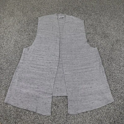 J Jill Cardigan Womens XL Gray Heather Linen Blend Knit Sweatshirt Sweater Vest - Image 1 of 4