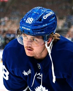 Foto de hockey de William Nylander retrato de cerca Toronto Maple Leafs 8x10 NHL - Imagen 1 de 1