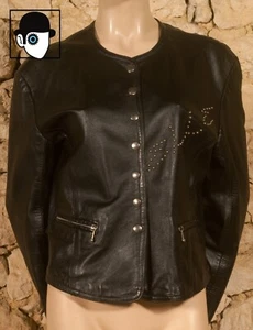'EPIDERME - PARIS' VINTAGE LEATHER JACKET - UK 12 / US 8 / FR 40 - Picture 1 of 5