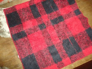 RALPH LAUREN RED & BLACK CHECK (1PC) WASHCLOTH 100% COTTON 13 X 12 - Picture 1 of 5