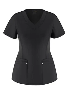 Womens Stretch Panel Scrub Top 14 Colors - Picture 1 of 40