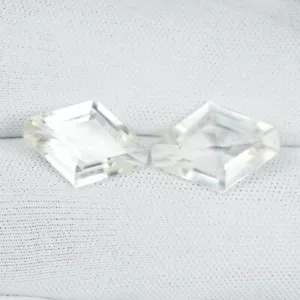8.05Cts Amazing Fire Natural White Topaz Fancy Cut Pair..!!!!! - Picture 1 of 2
