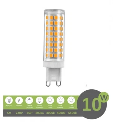 Lampadina led attacco G9 10w 96D luce bianca fredda naturale calda alta luminosi - Immagine 1 di 4