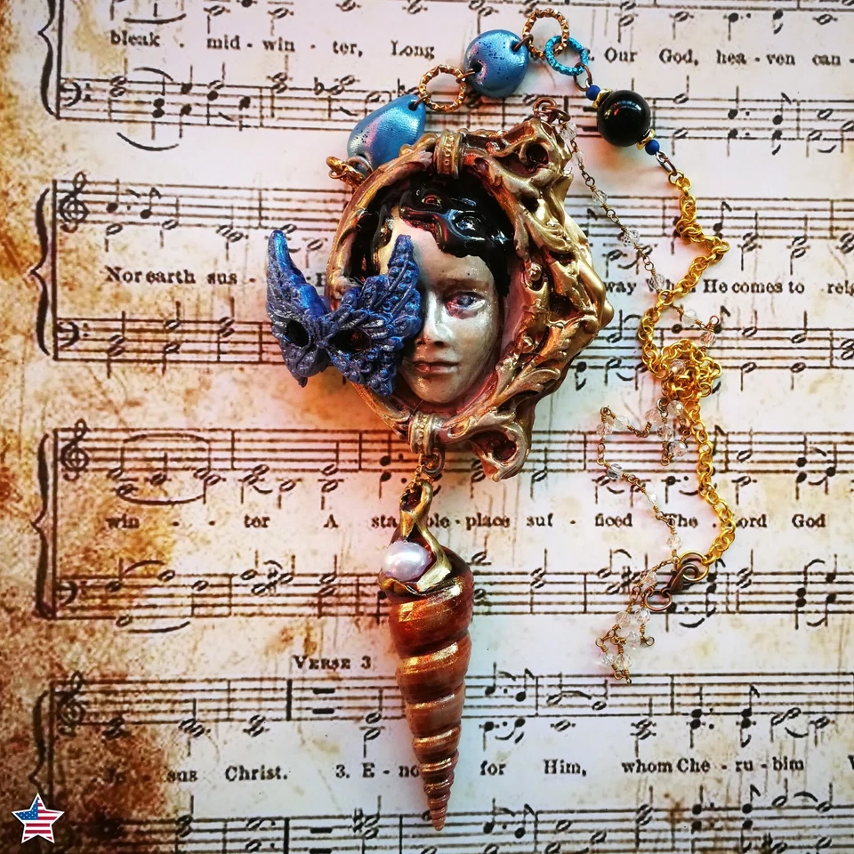 Fantasma de la Ópera Bisutería Muñeca Cabeza Colgante Actor Teatro Máscara Dije Foto 1 de 4