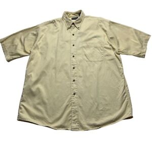 Solid Colour Block Shirt Short Sleeve Size Large Pale Yellow Summer Workwear